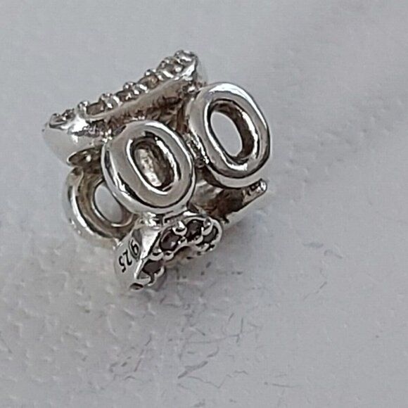 Auth PANDORA *RETIRED* SSilver Circle of Friends w/Clear & Brown CZ's 790445CZ - Picture 4 of 10